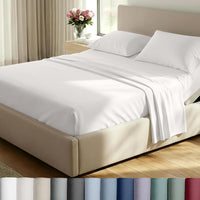 California Design Den Split King Sheets Sets for Adjustable Bed Soft 800 Thread Count Sateen 100% Cotton Set Includes Twin XL Fitted Sheets - True Ivory