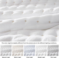 WDCOZY White California Cal King Size Quilt Bedding Sets with Pillow Shams Oversized Lightweight Soft Bedspread Coverlet Quilted Blanket Thin Comforter Bed Cover 3 Pieces 116x106 inches