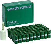 Earth Rated Dog Poop Bag Holder Durable and Guaranteed Leakproof Lavender Scented 1 Dispenser and 900 Bags