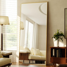 BEAUTYPEAK 86"x40" Rectangle Full Body Floor Mirrors Full Length Mirror with Stand Large Gold Mirror for Bedroom Dressing Room Leaning Standing or Hanging Horizontally/Vertically