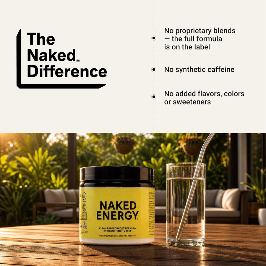 NAKED Energy - Pure Pre Workout Powder for Men and Women