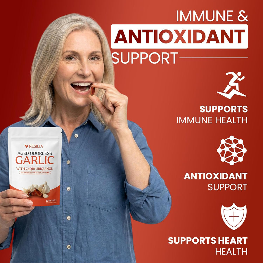 Resilia Odorless Aged Garlic Extract Softgels