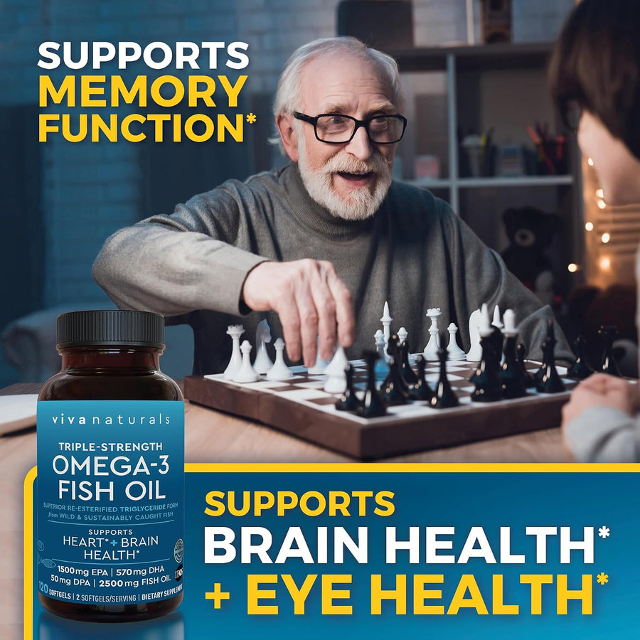 Viva Naturals Omega 3 Fish Oil Supplement for Women and Men