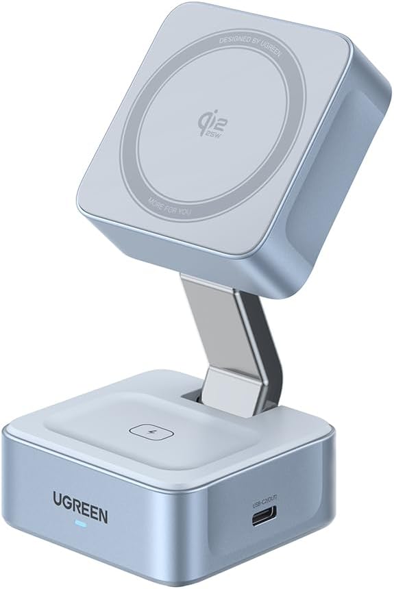 UGREEN Qi2 25W Magflow Wireless Charger Magsafe Charging Station 2-in-1