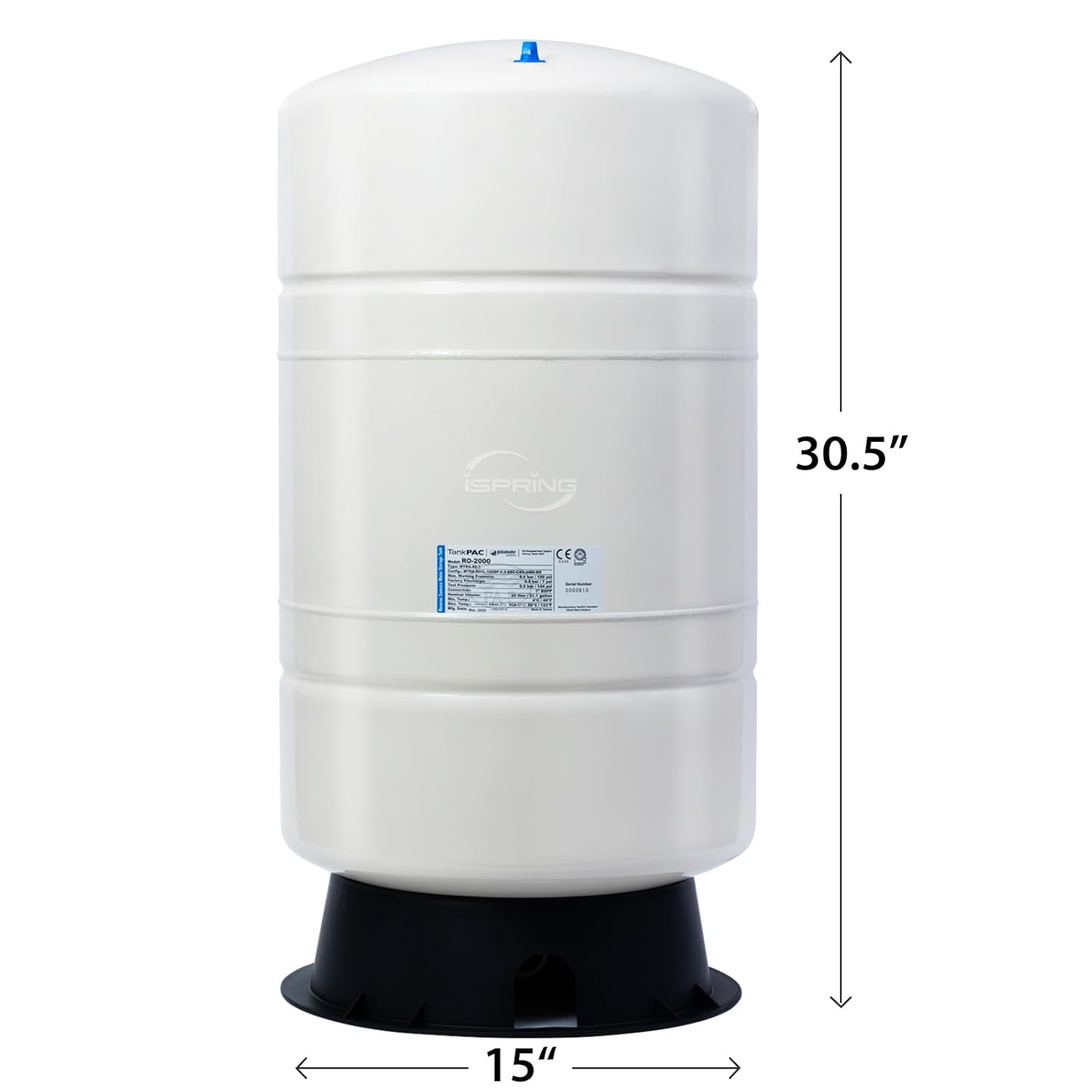 iSpring T20M 20-Gallon Pre-Pressurized Reverse Osmosis Tank