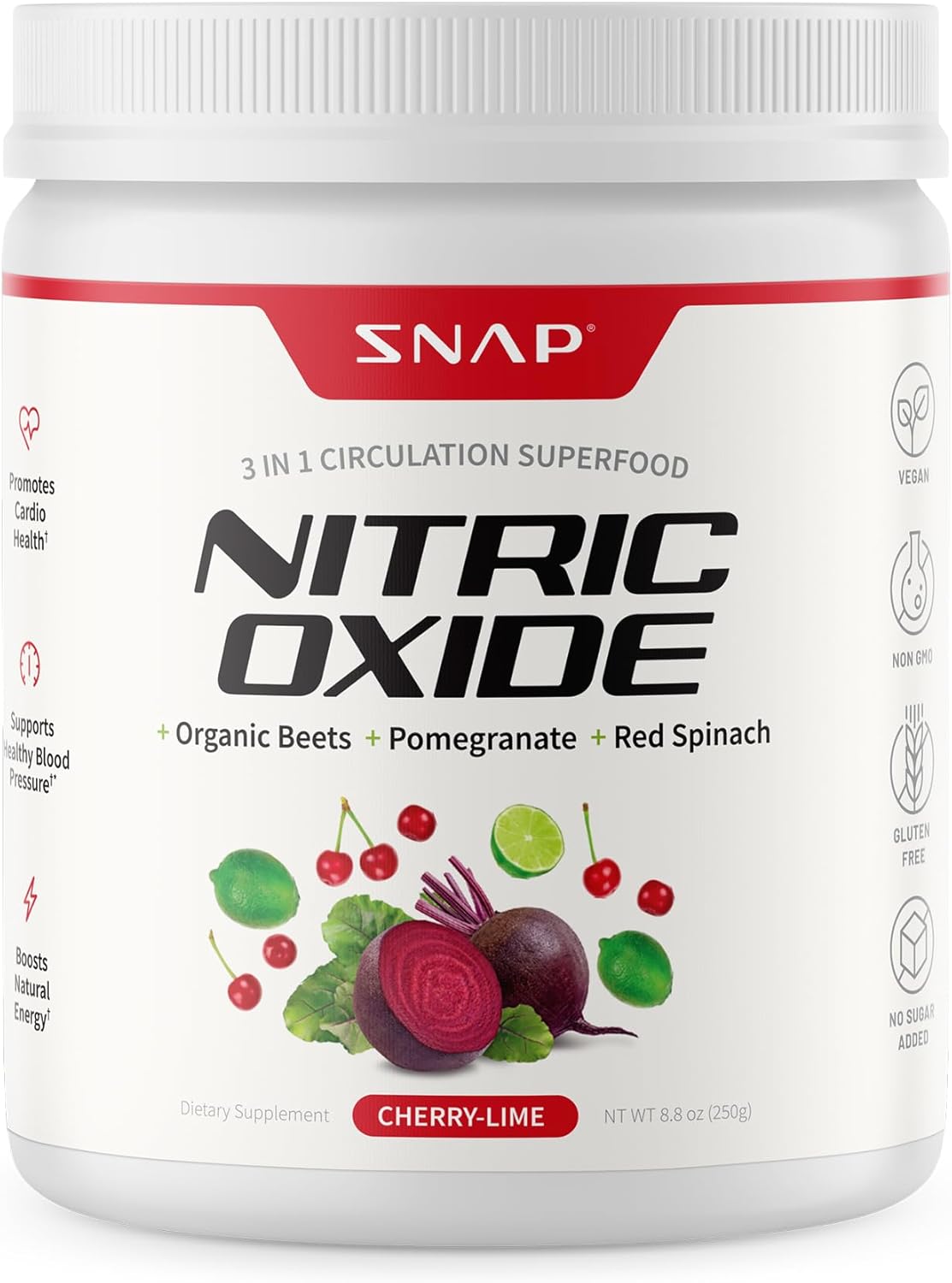 Snap Supplements Organic Beet Root Powder Nitric Oxide Supplement