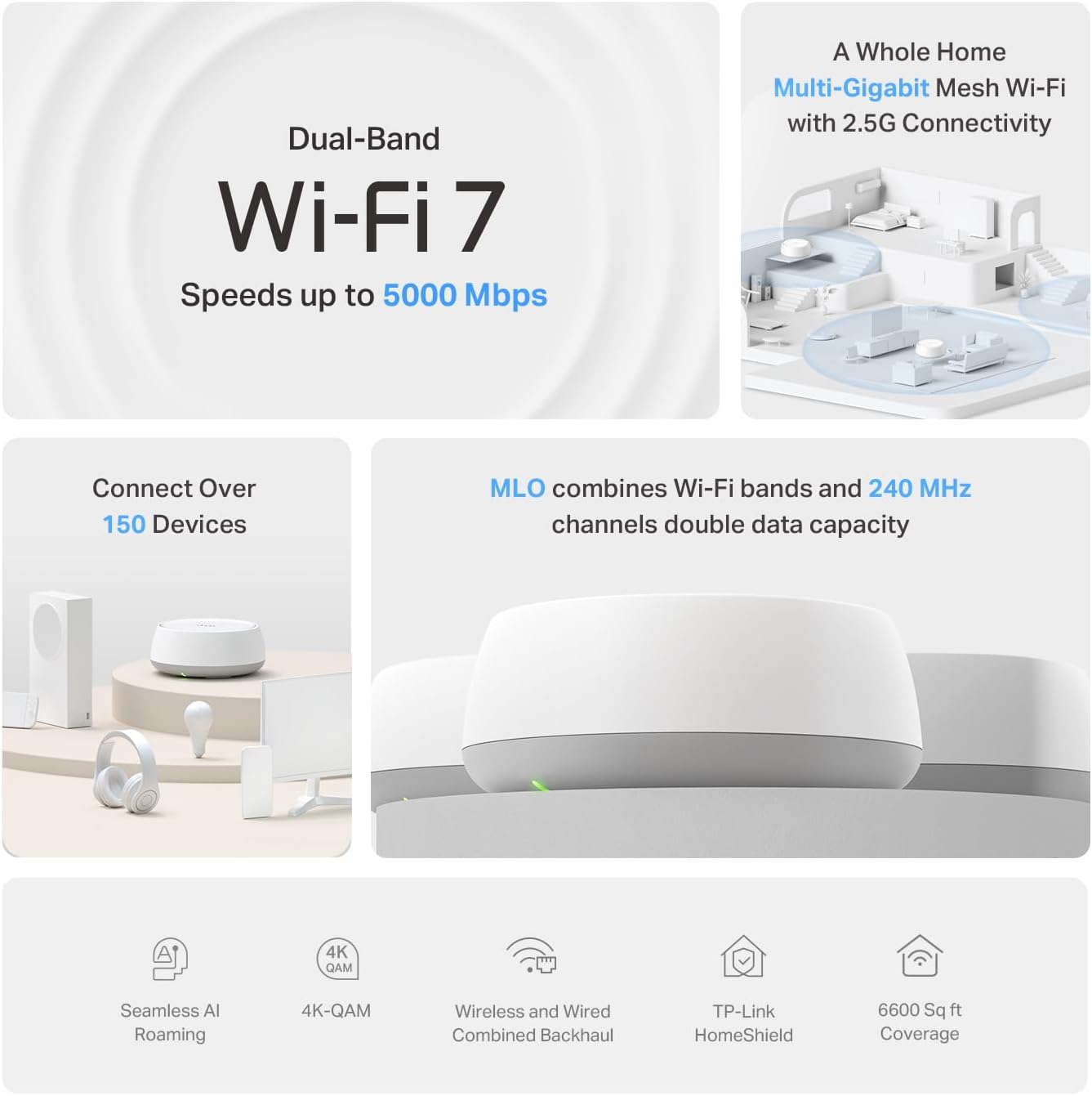 TP-Link Deco BE25 Dual-Band BE5000 WiFi 7 Mesh Wi-Fi System