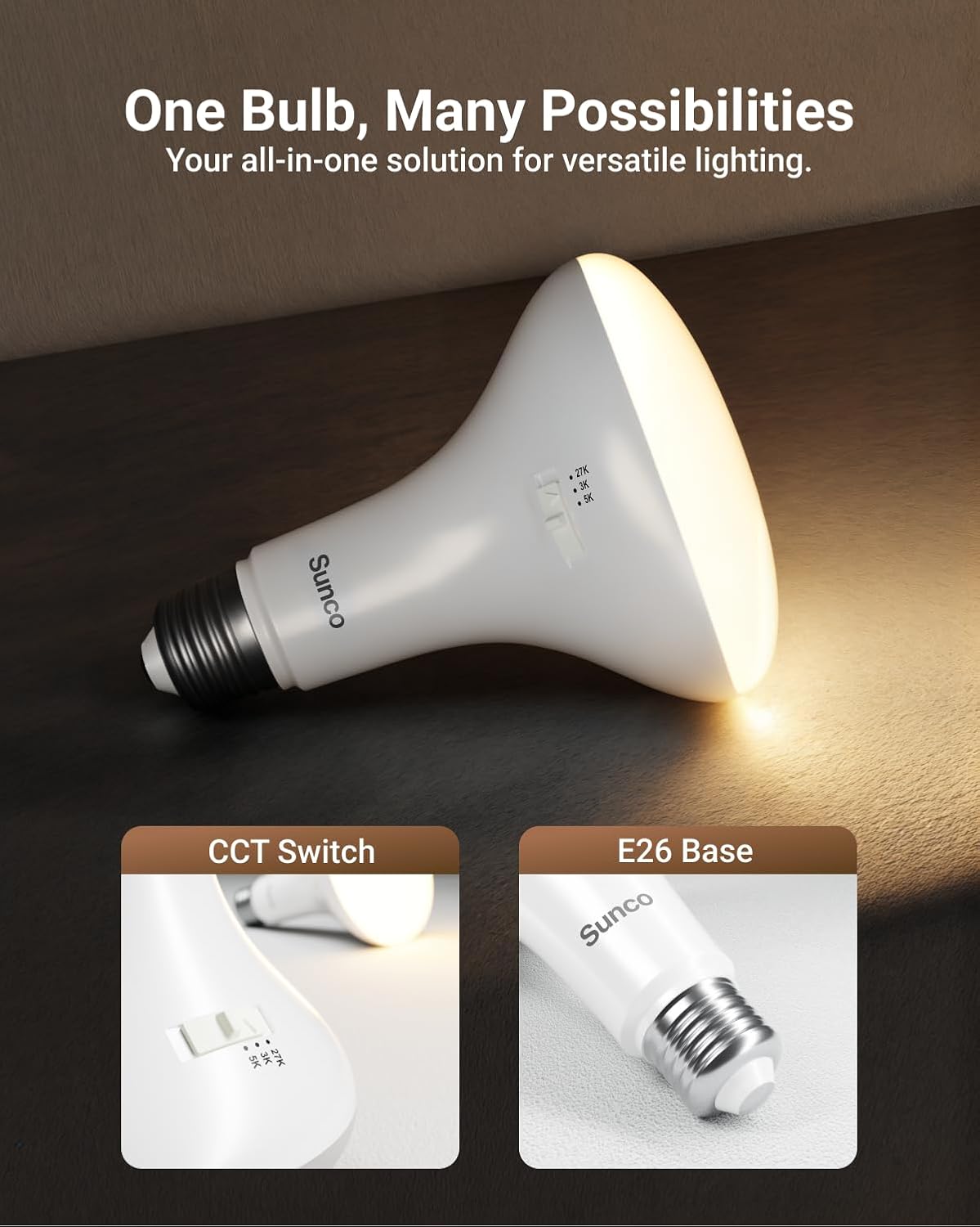 Sunco 12 Pack BR30 Light Bulbs LED