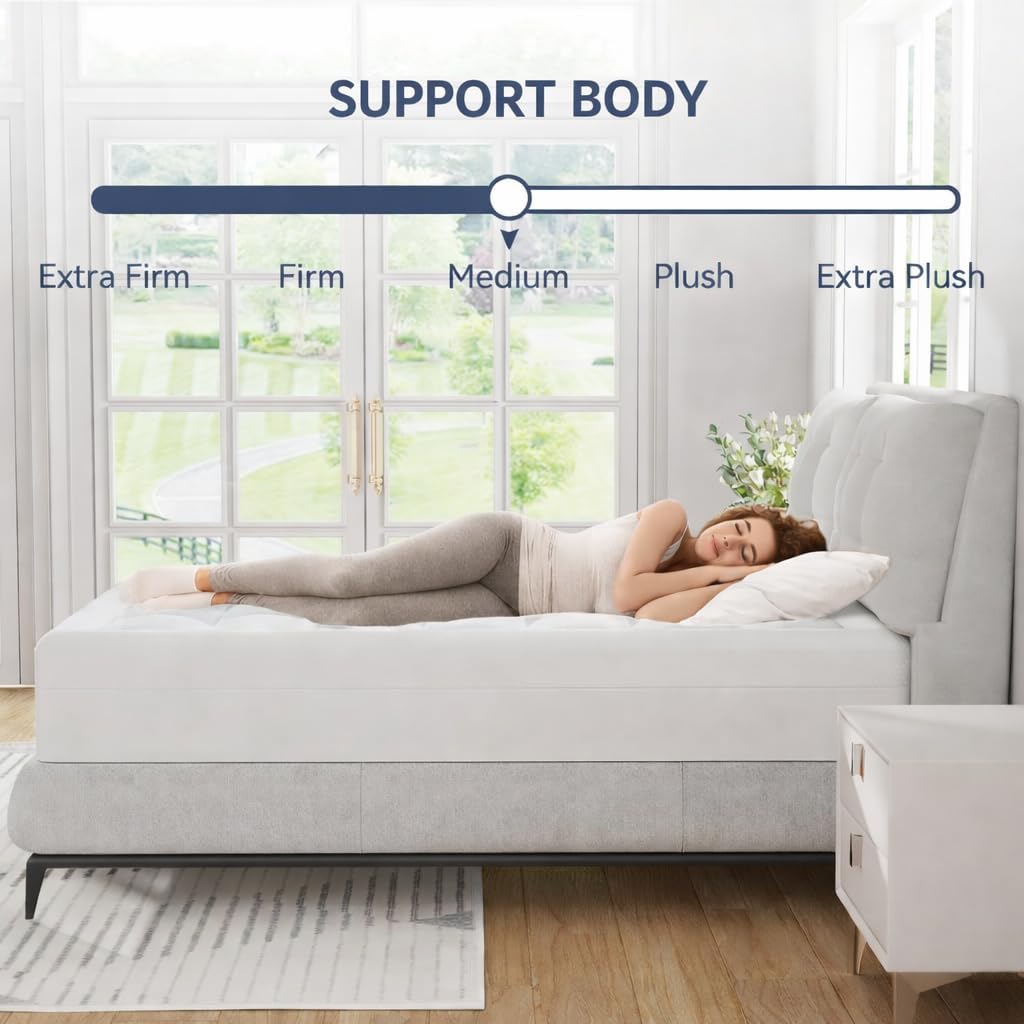 ELEMUSE 3 Inch Cooling Memory Foam Mattress Topper Twin