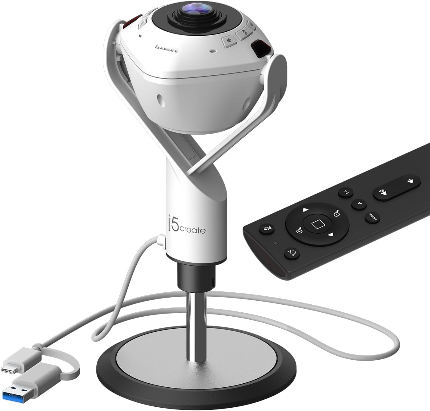 j5create 360 All Around AI-Powered Conference Room Camera with Speakerphone