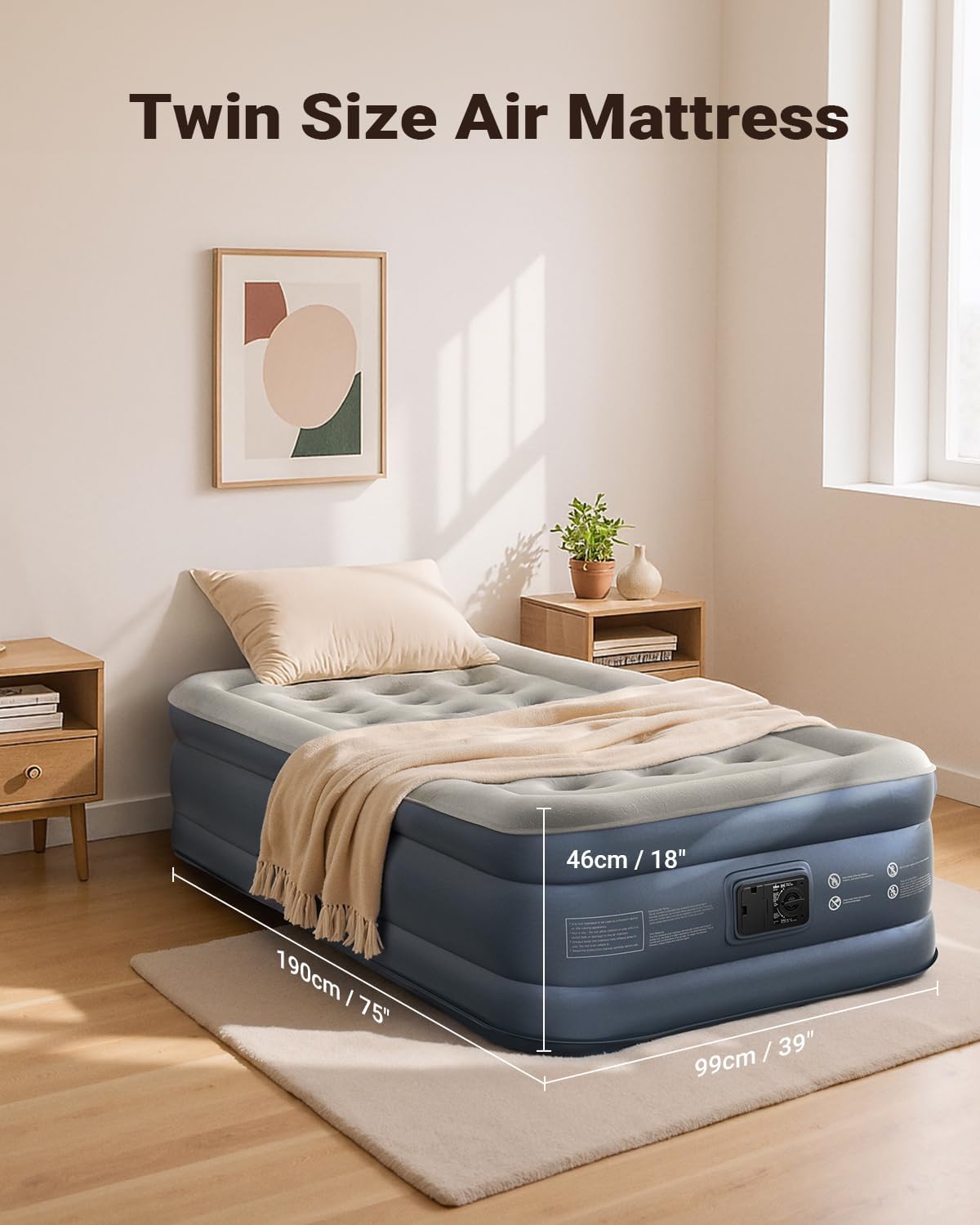 iDOO Twin Air Mattress with Built in Pump