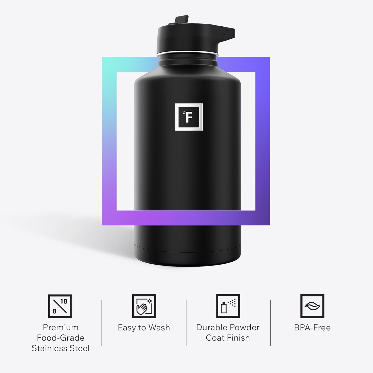 IRON °FLASK Camping & Hiking Hydration Flask with Straw