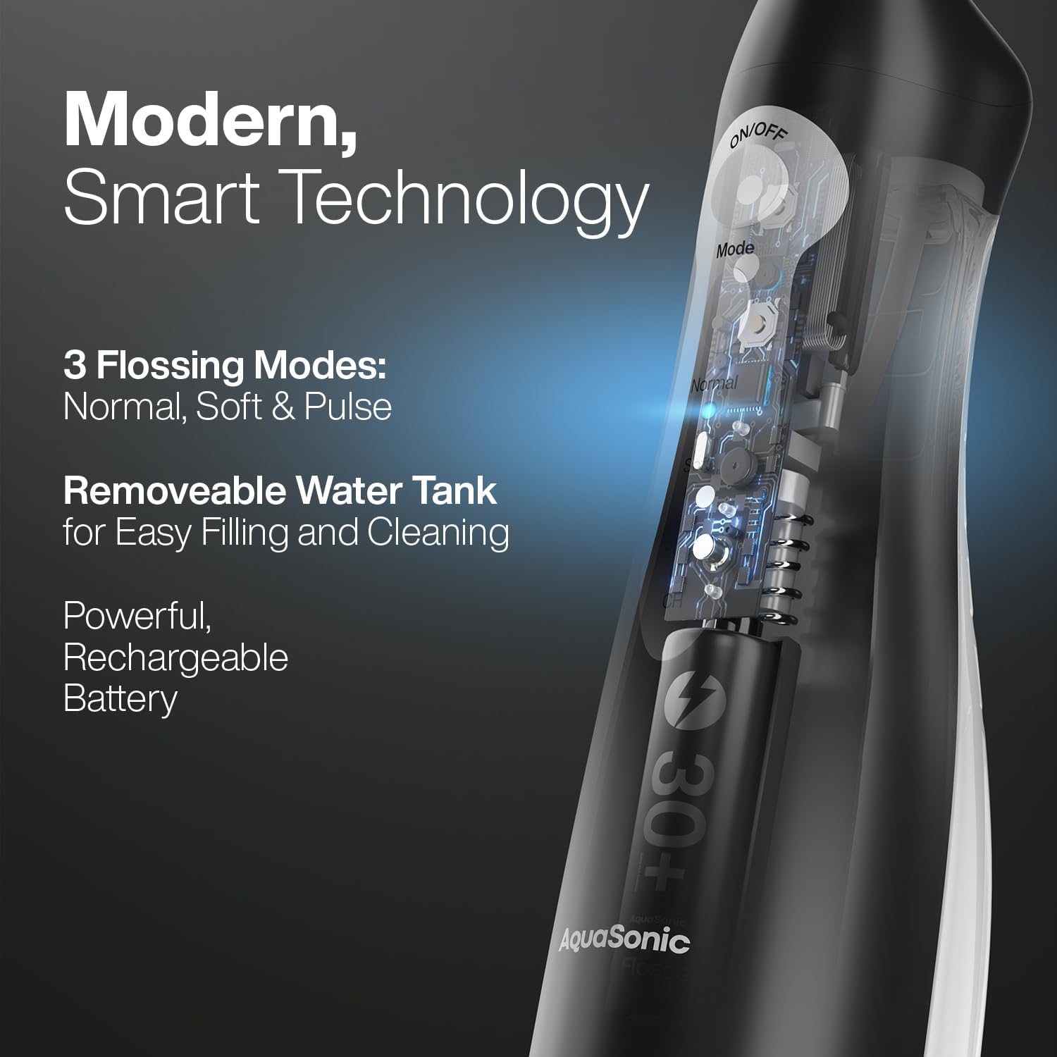 AquaSonic Aqua Flosser - Cordless Rechargeable Water Flosser for Teeth