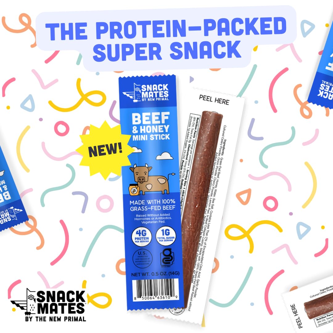 New Primal Snack Mates Beef & Honey Sticks