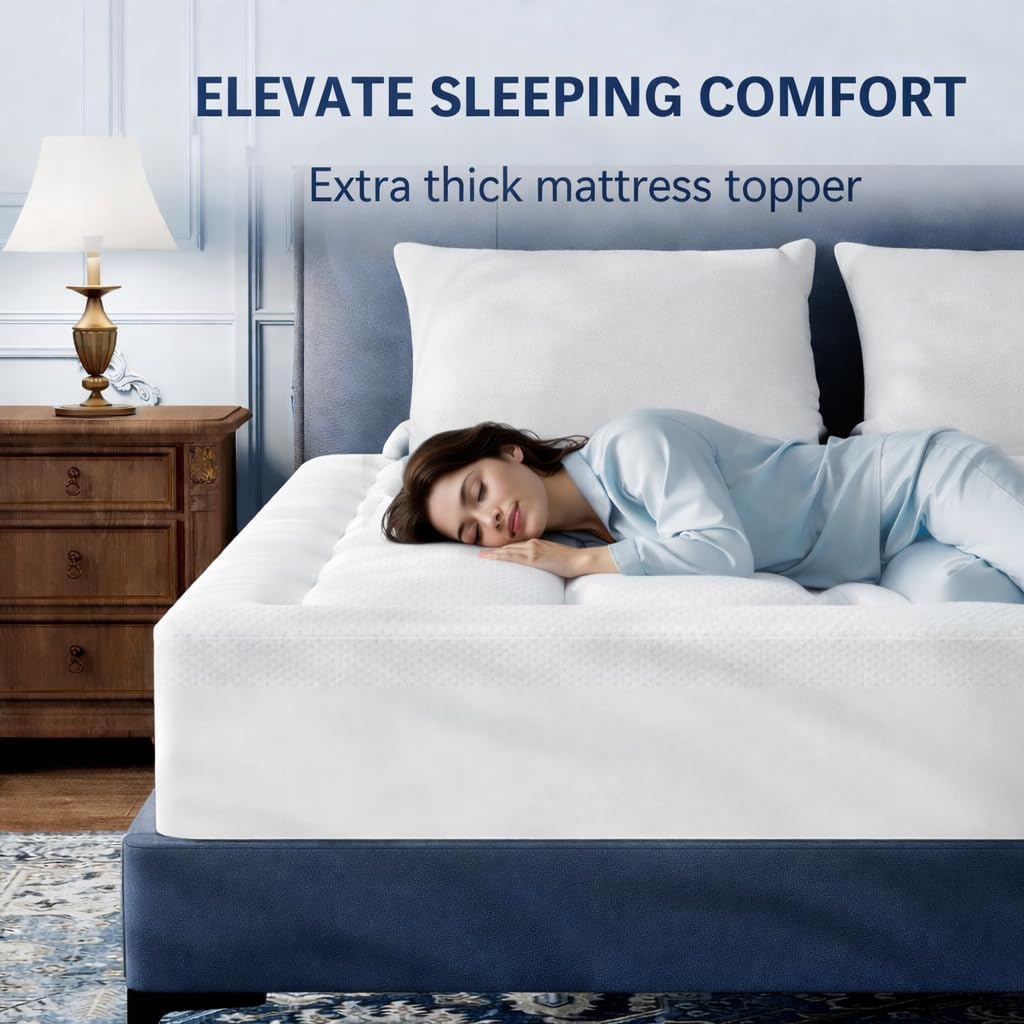 ELEMUSE 3 Inch Cooling Memory Foam Mattress Topper Twin