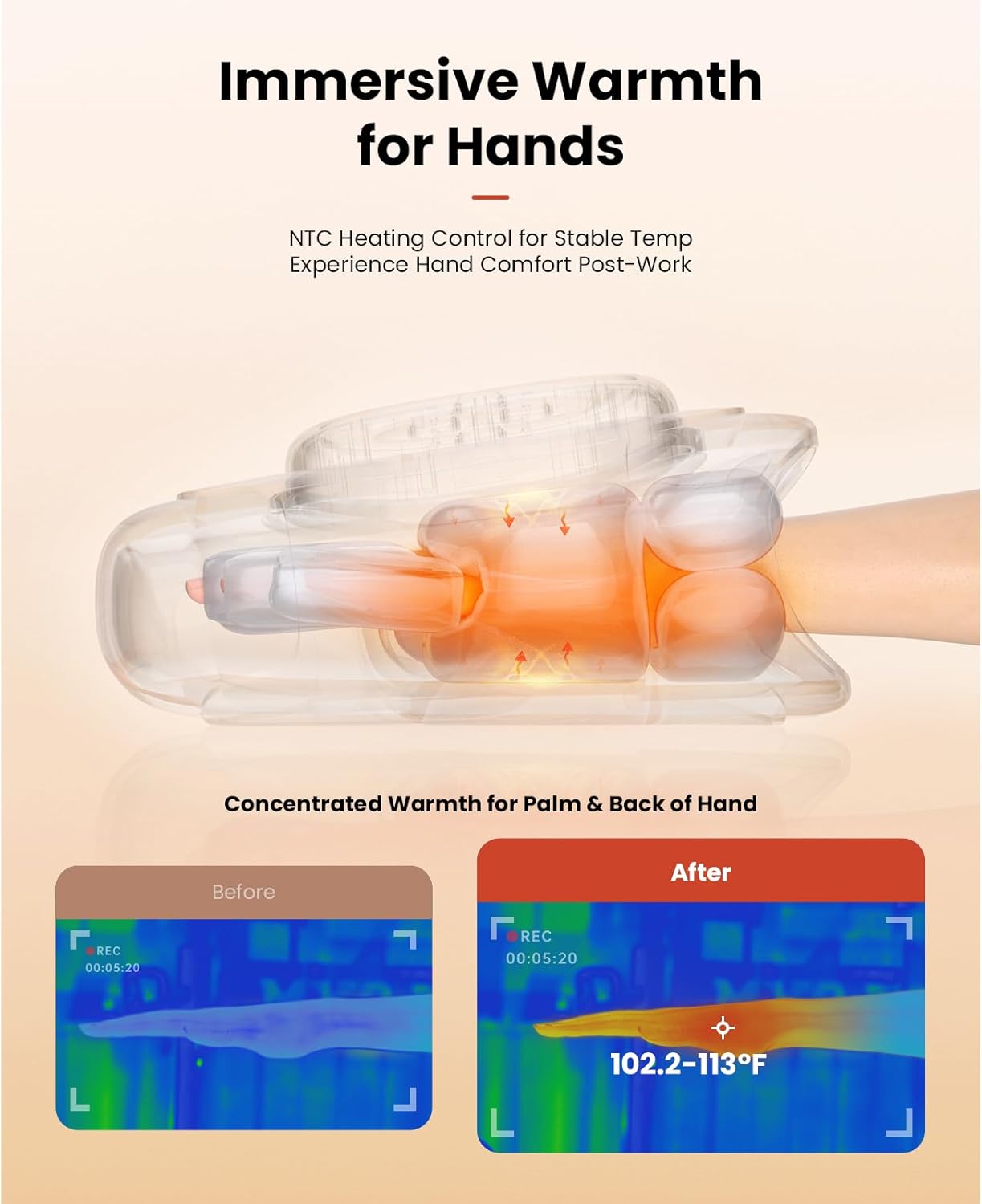 BOB AND BRAD Hand Massager with Heat and Compression