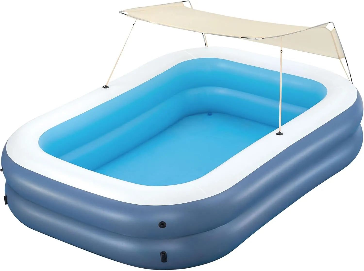 H2OGO! 8 Foot 4 Inch x 70 Inch Summer Bliss Shaded Inflatable Family Pool for Kids