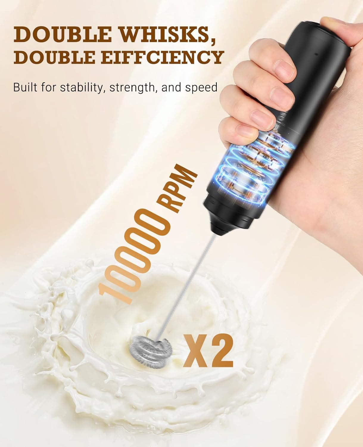 SIMPLETaste Rechargeable Milk Frother Wand Handheld