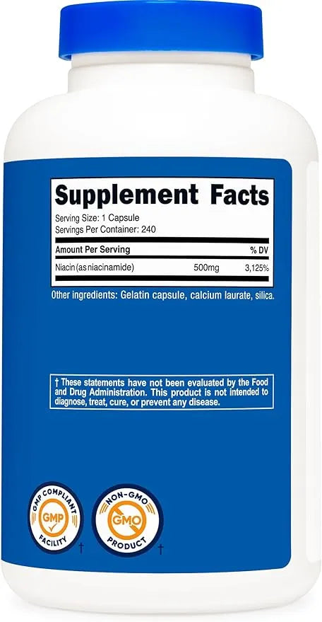 Nutricost Niacinamide (Vitamin B3) 500mg