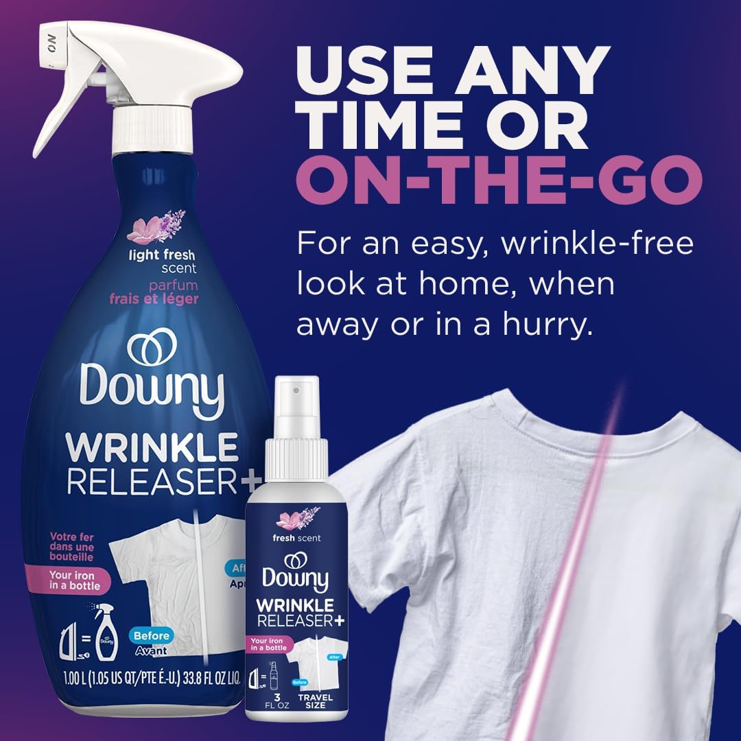 Downy Wrinkle Releaser Spray, Travel Size Spray + 16.9 Fl Oz