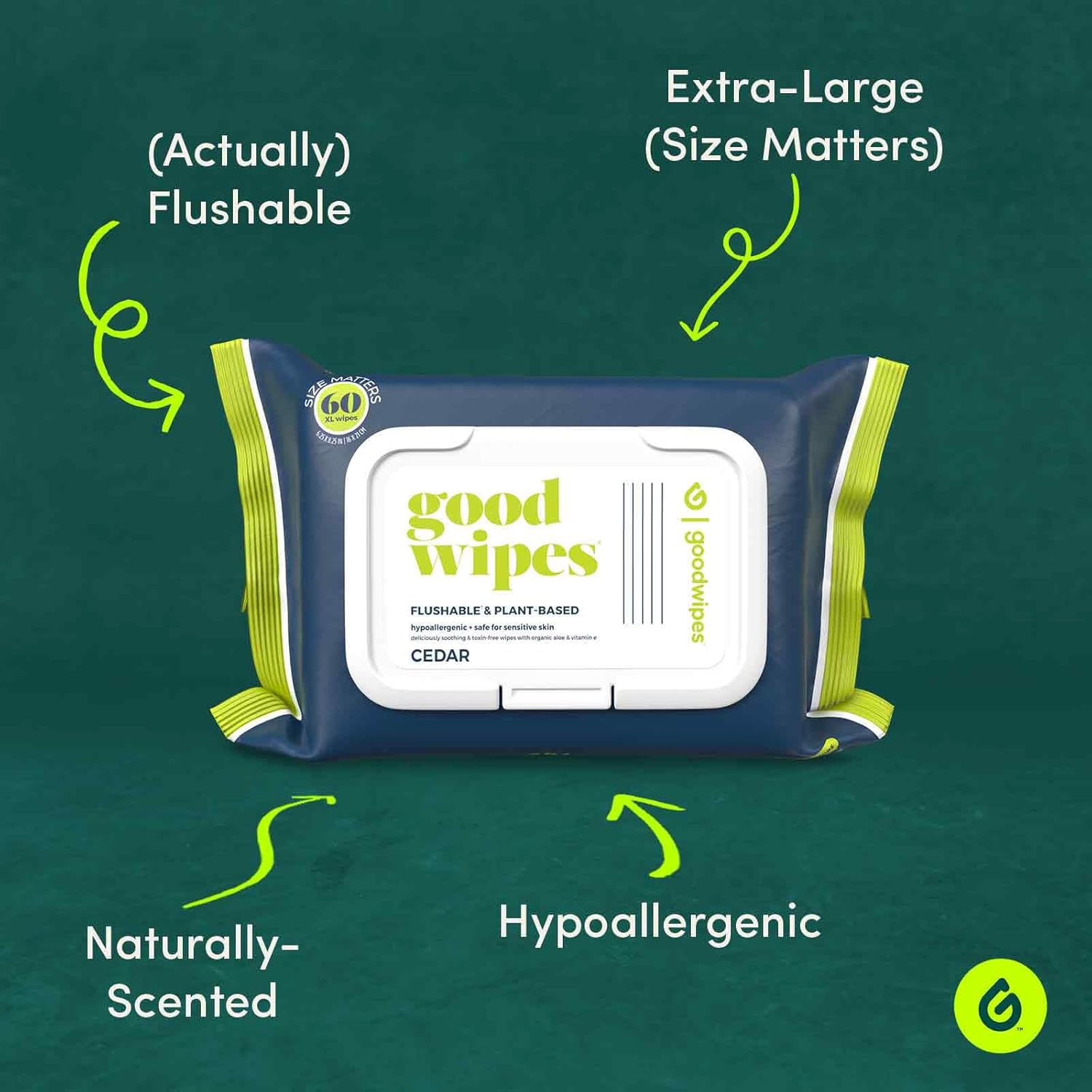 goodwipes Flushable Butt Wipes Made with Vitamin E & Aloe