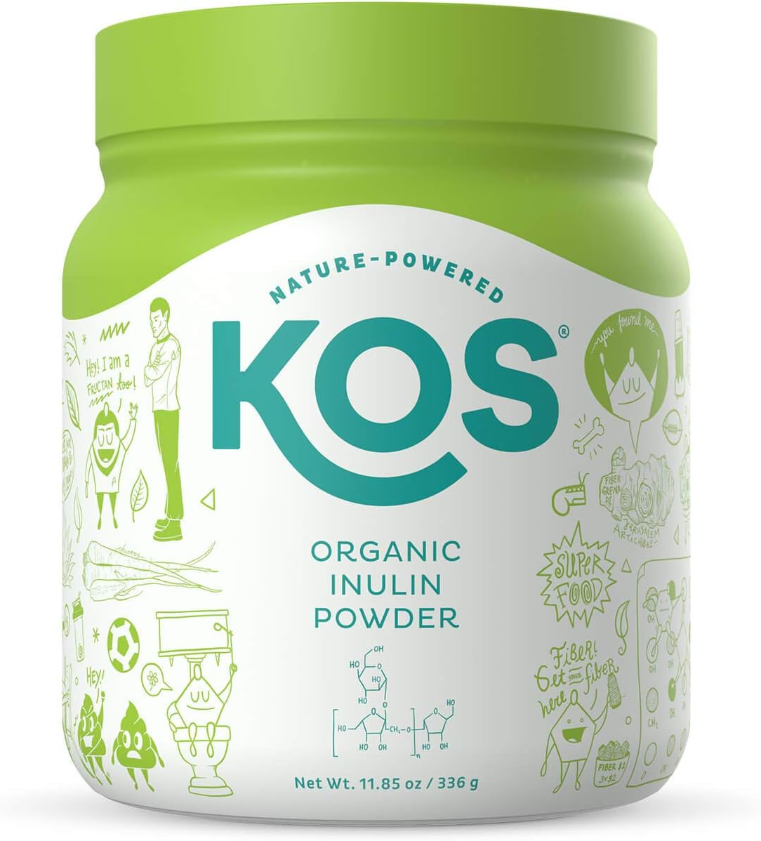 KOS Organic Inulin Powder, Unflavored & Unsweetened Superfood