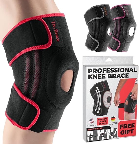 DR. BRACE ELITE Knee Brace with Side Stabilizers & Patella Gel Pads