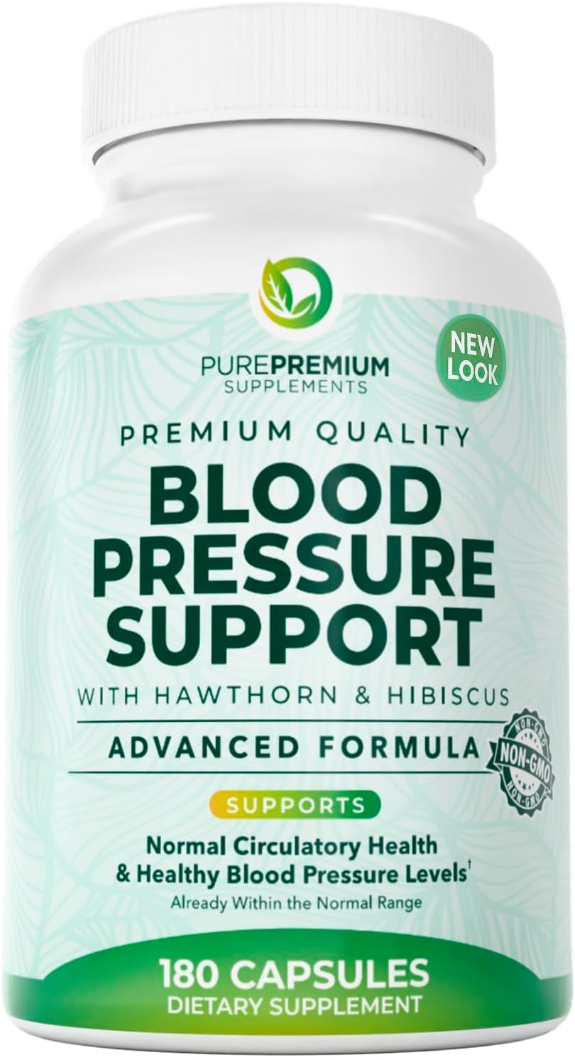 PurePremium Blood Pressure Supplements with Hawthorn Berry