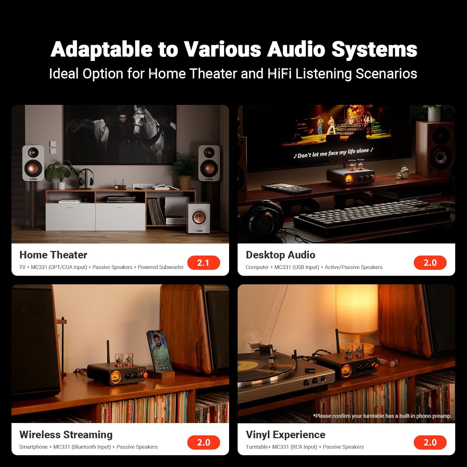 Fosi Audio MC331 Tube Integrated Amplifier with DAC