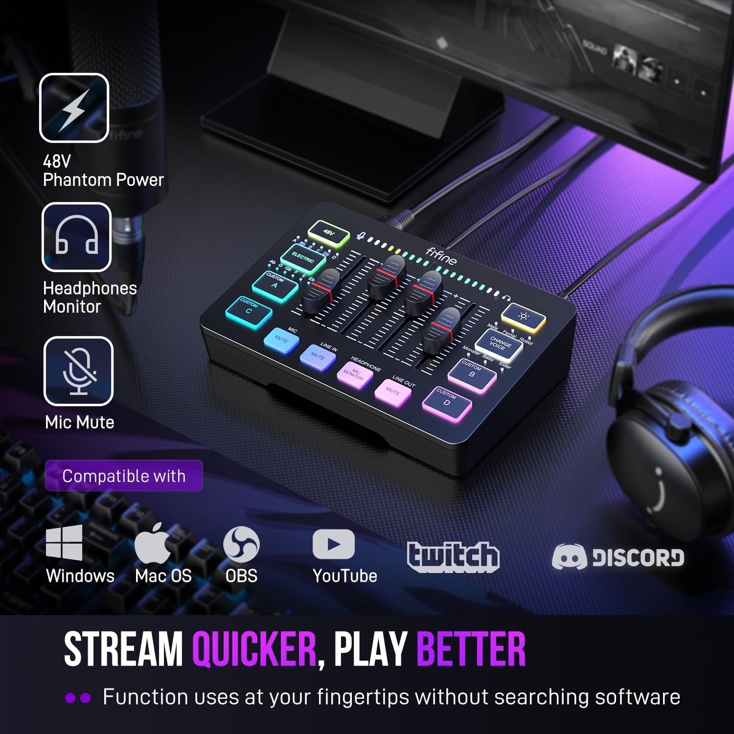 FIFINE Gaming Audio Mixer