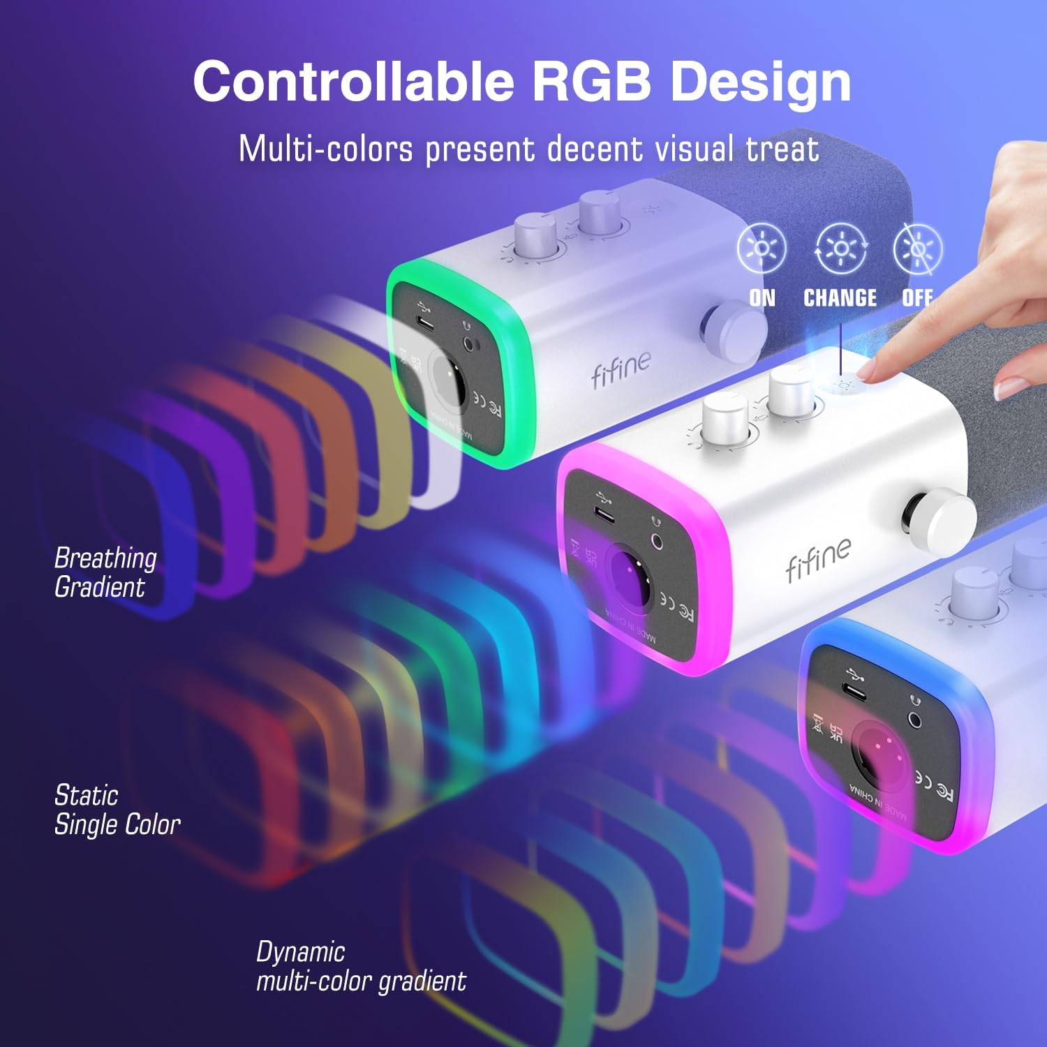 FIFINE XLR/USB Gaming Microphone for Streaming Podcasting