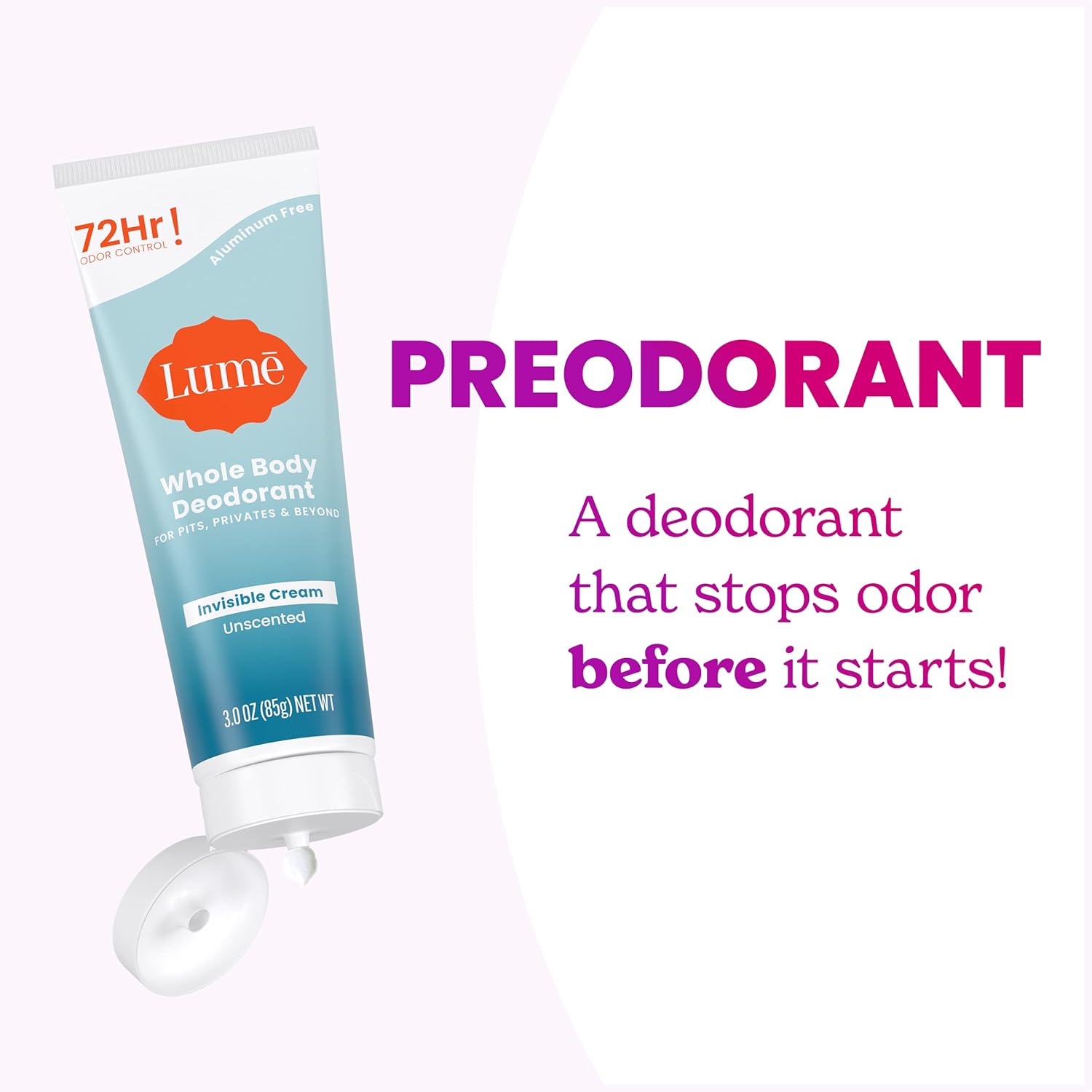 Lume Whole Body Deodorant - Invisible Cream Tube