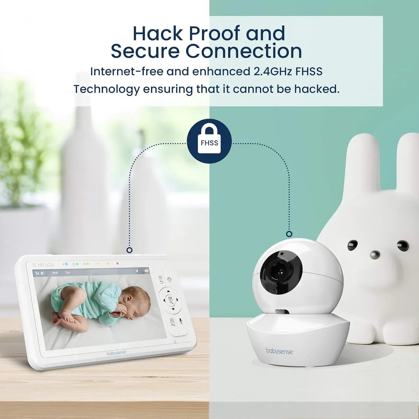 Babysense HD 5" Video Baby Monitor with Camera and Audio