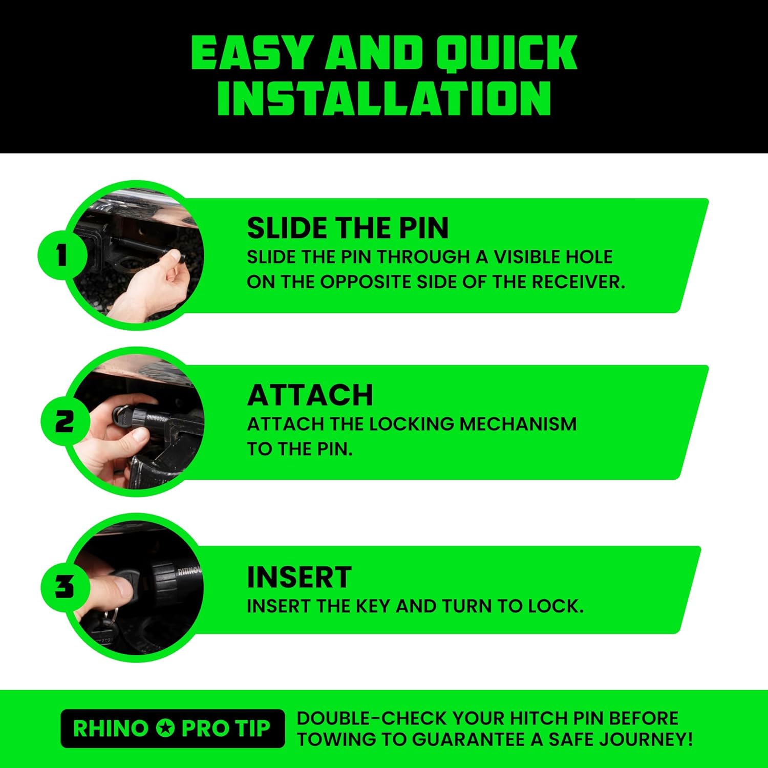Rhino USA 2” Trailer Hitch Pin