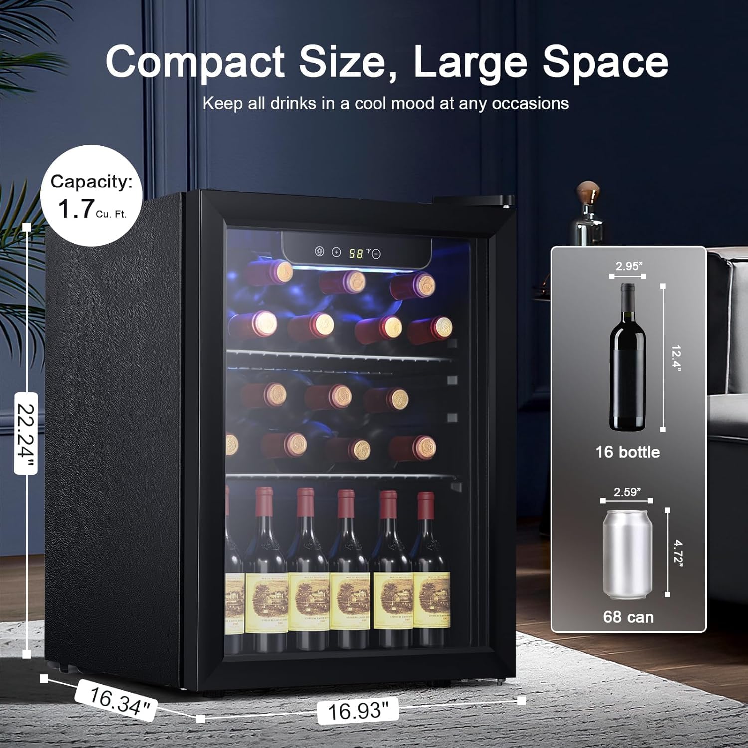 Antarctic Star Wine Cooler, Beverage Refrigerator
