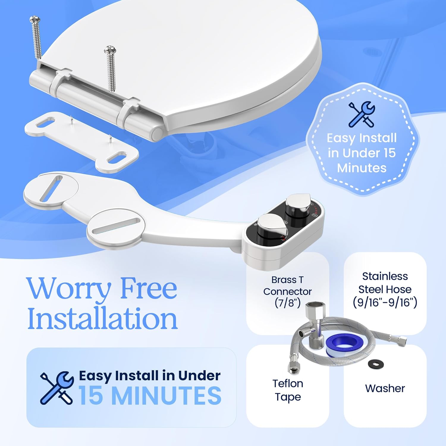 LEAR REAR Bidet Attachment for Toilet Seat