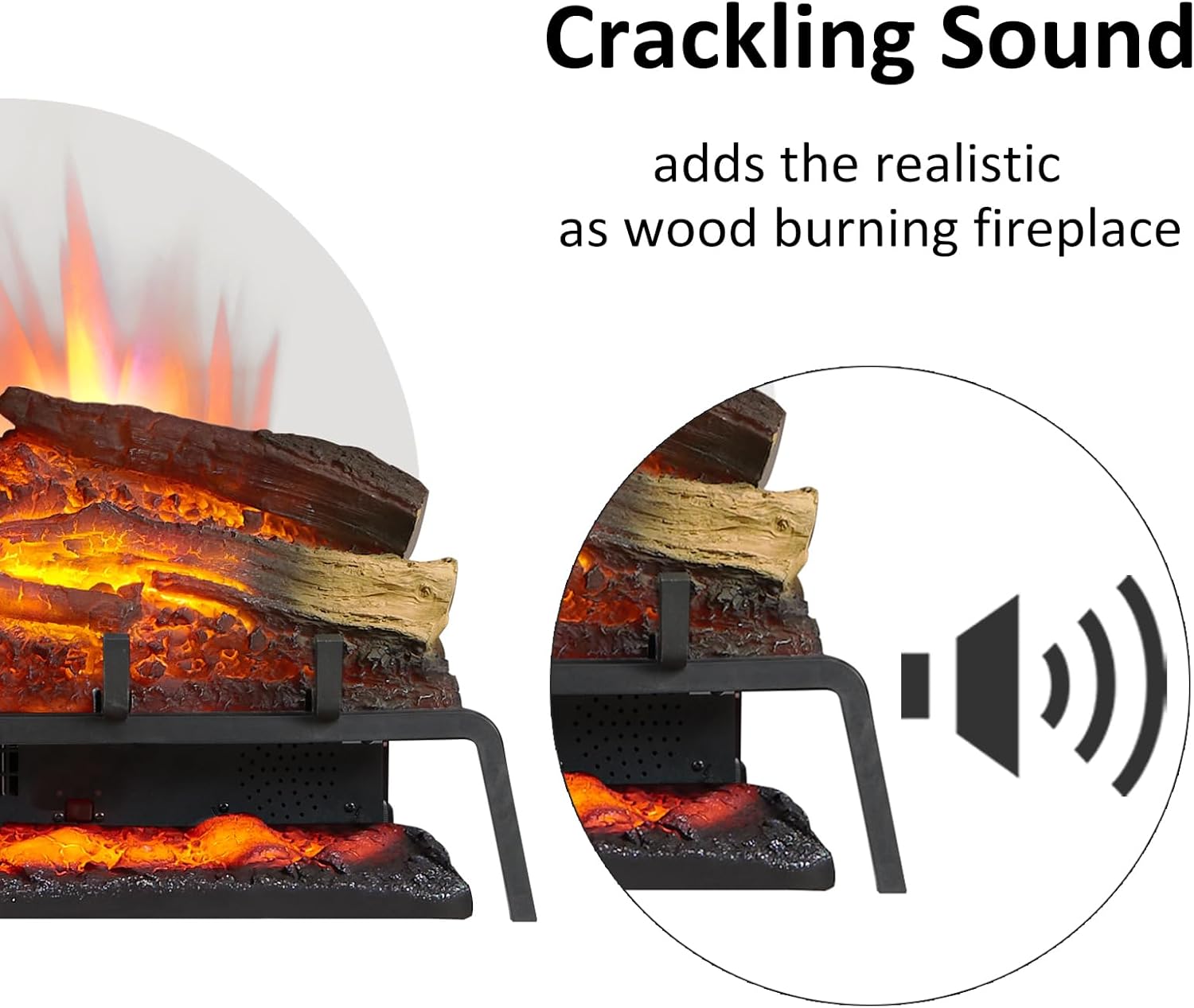 LegendFlame 25" W Free Standing Electric Fireplace Log Set