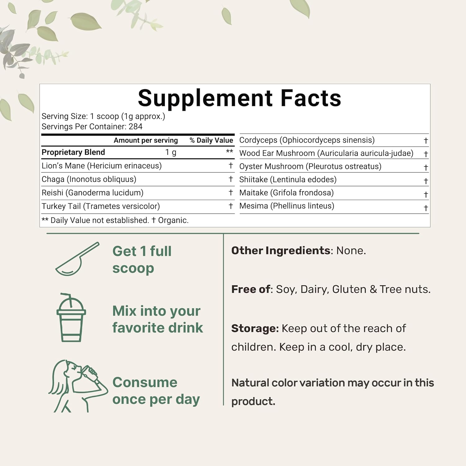 Micro Ingredients Organic Mega Mushroom Powder