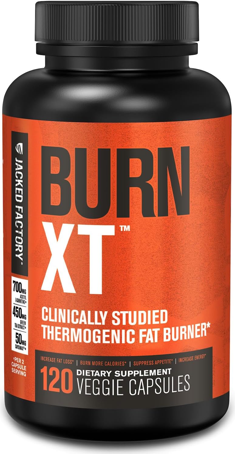 Jacked Factory Burn-XT Clinically Studied Fat Burner & Weight Loss Supplement