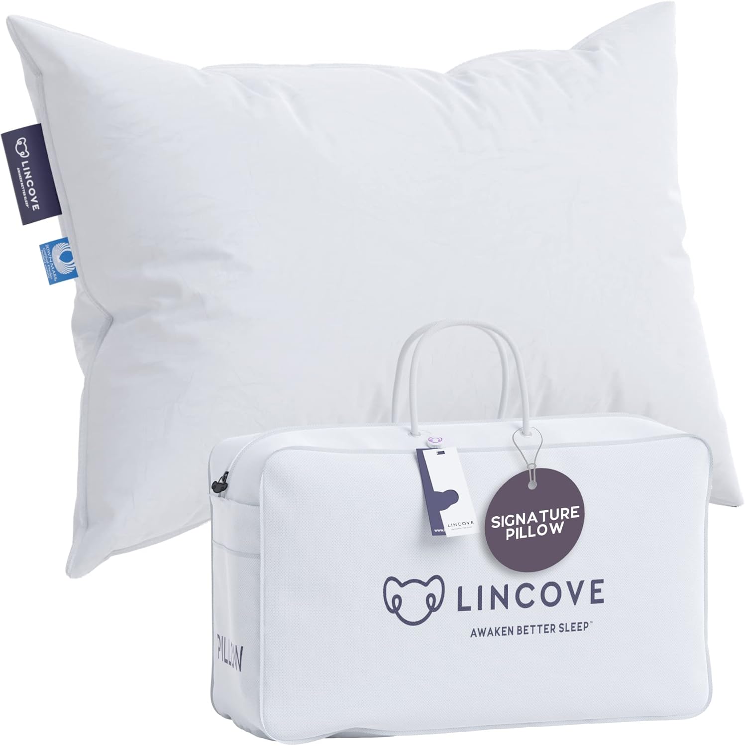 Lincove Signature 100% Natural Canadian White Down Pillow