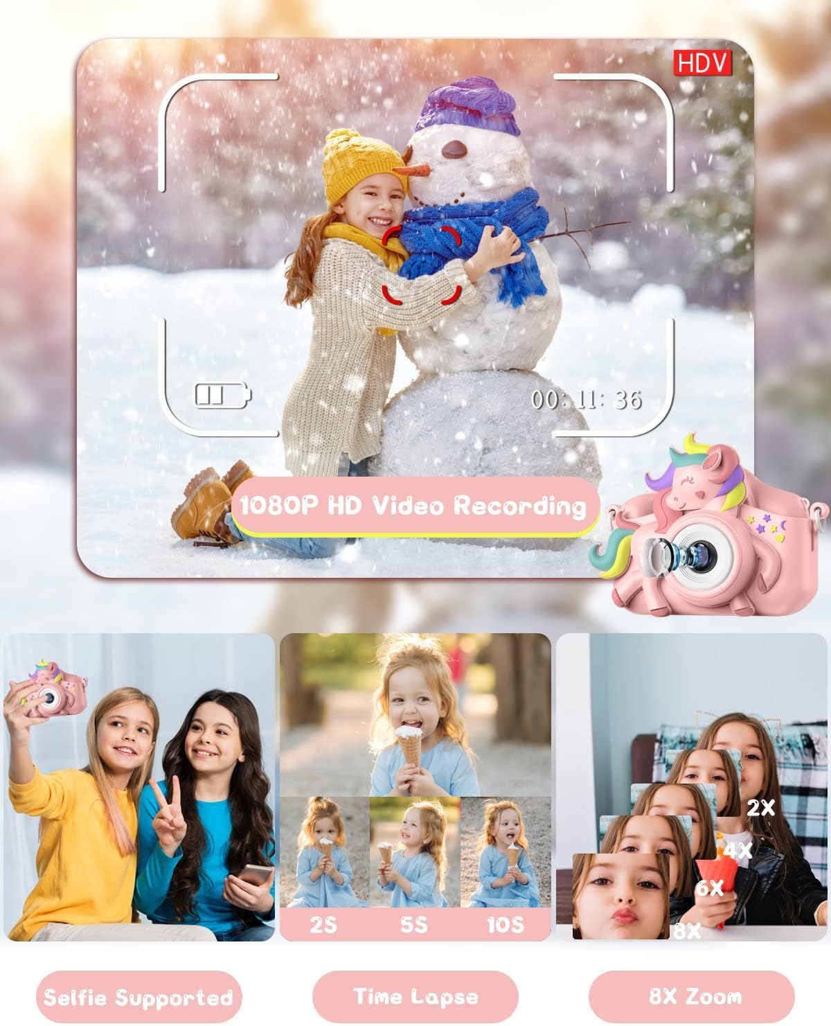 Kids Camera for 3-8 Years Old Toddlers