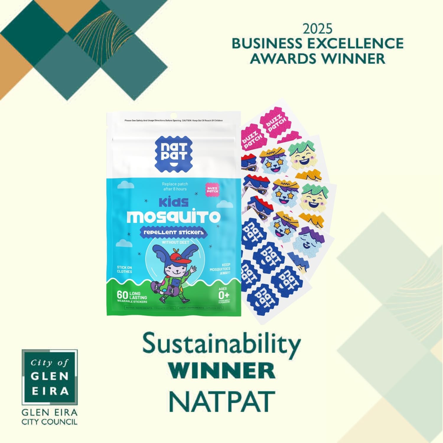 NATPAT Buzz Patch Mosquito Patch Stickers