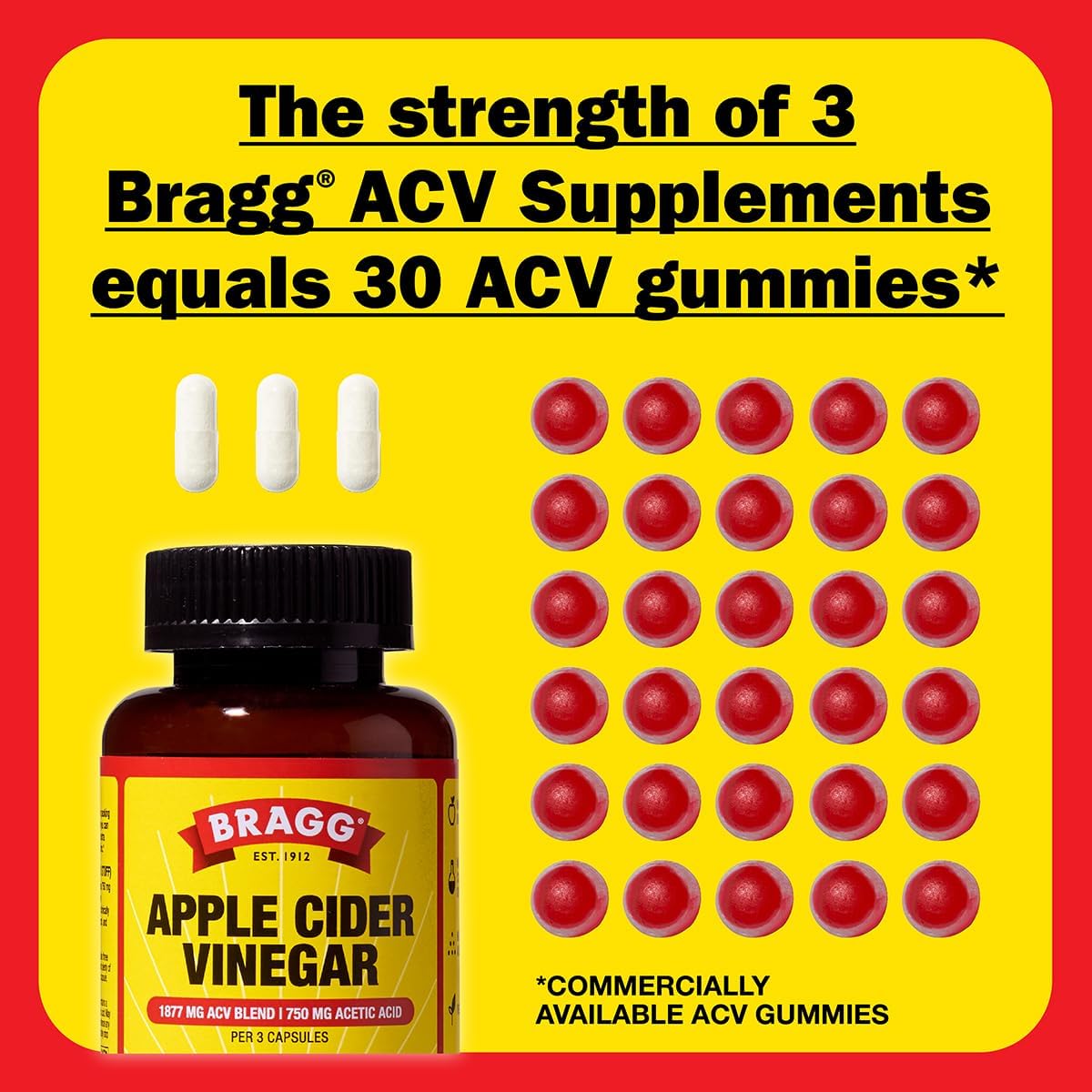 Bragg Apple Cider Vinegar Capsules with Vitamin D and Zinc