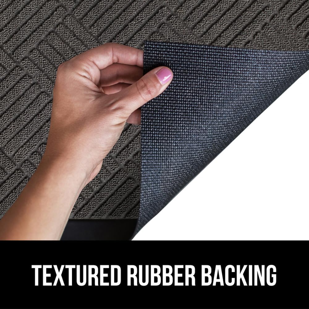 GORILLA GRIP 100% Waterproof All-Season WeatherMax Doormat Natural Rubber