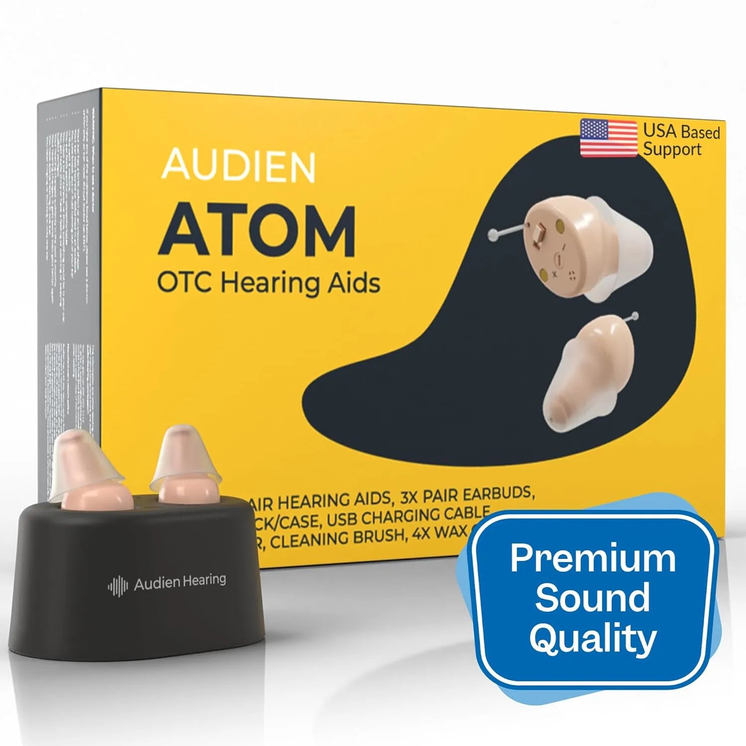 Audien Hearing ATOM Rechargeable Hearing Amplifier