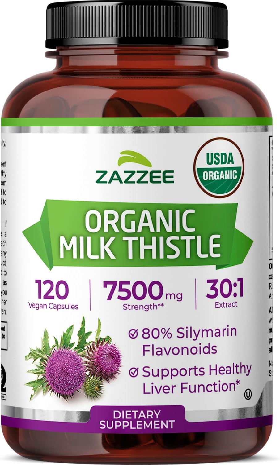 Zazzee USDA Organic Milk Thistle 30:1 Extract