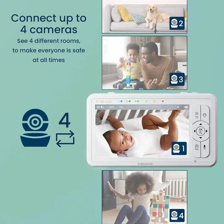 Babysense HD 5" Video Baby Monitor with Camera and Audio