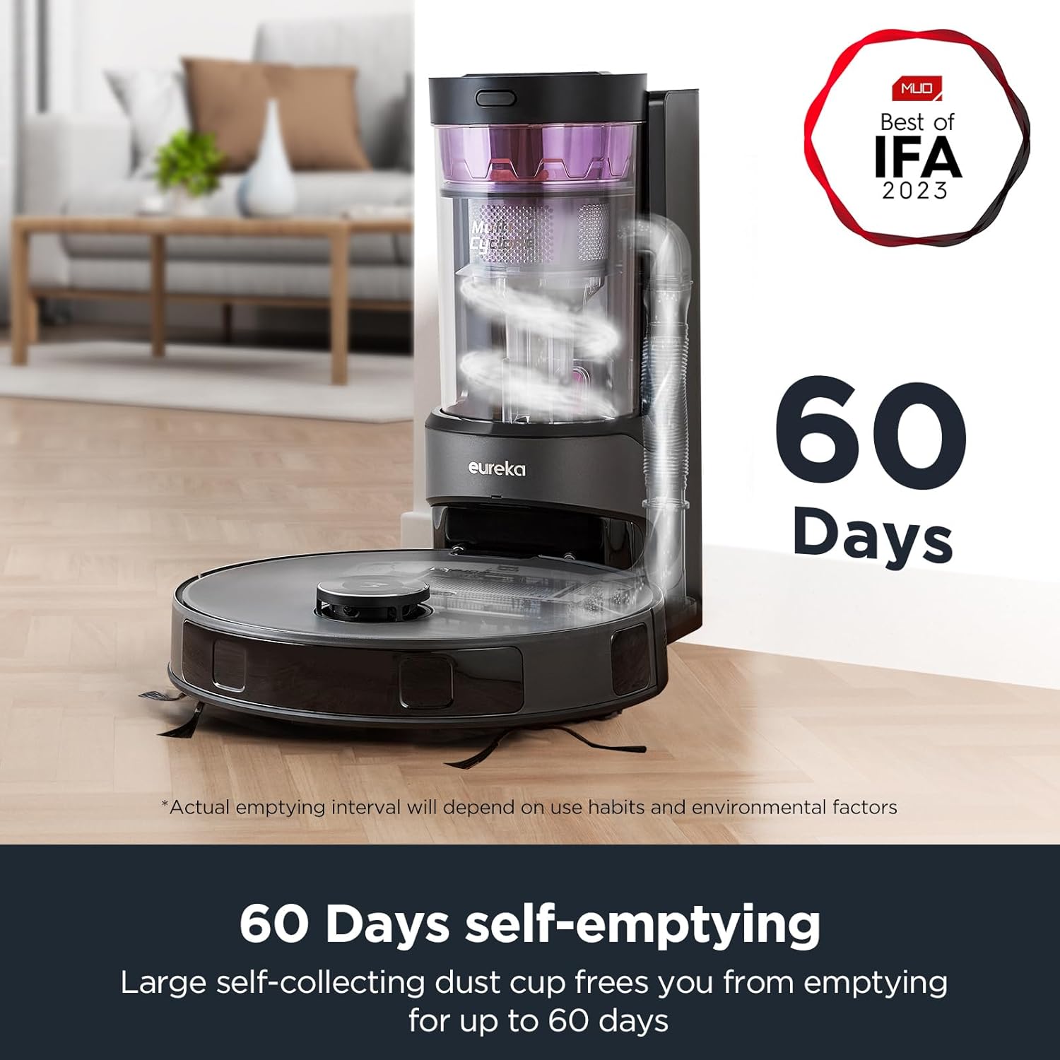 Eureka Robot Vacuum with Bagless Self Emptying Station