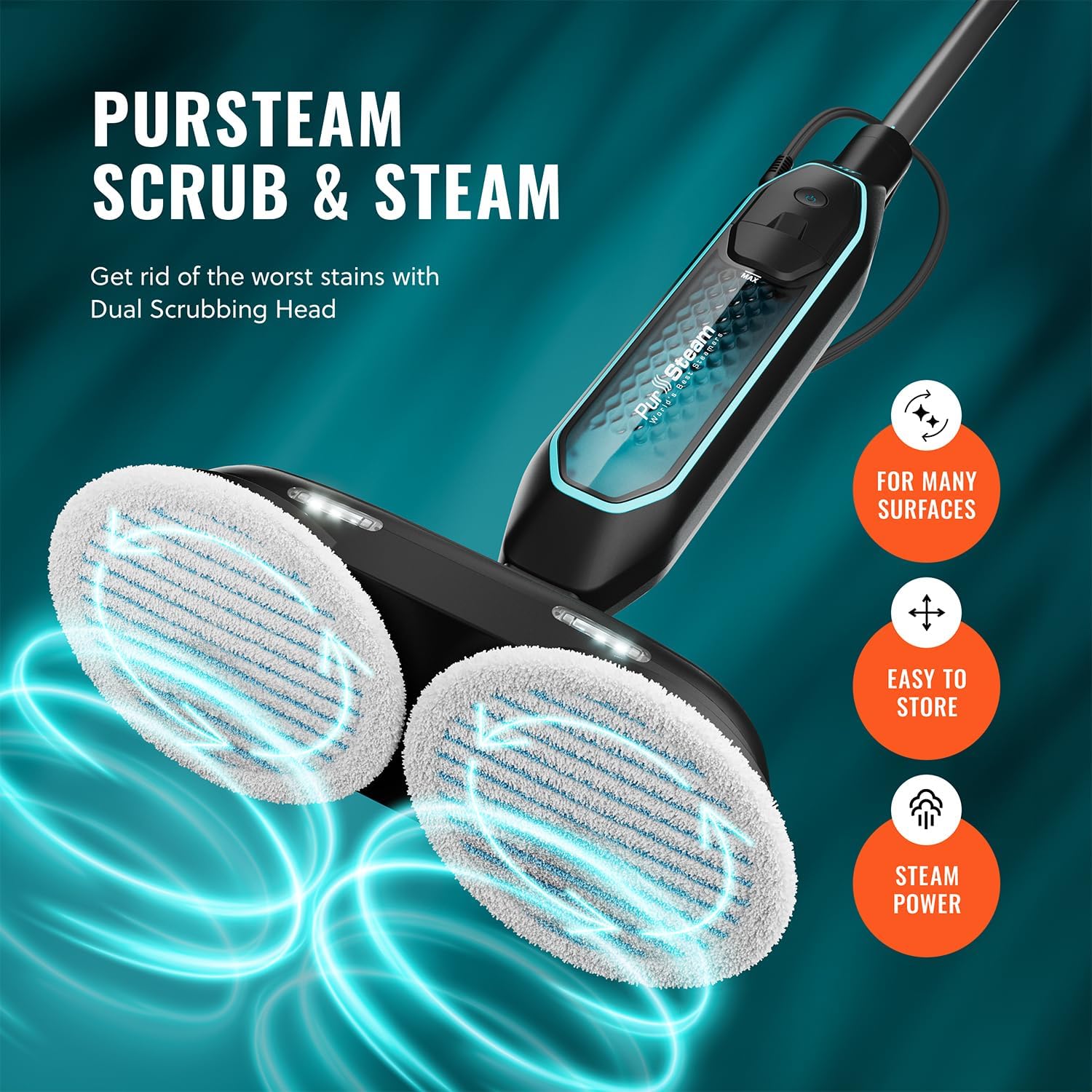 Pursteam ScrubMaster Steam Mop