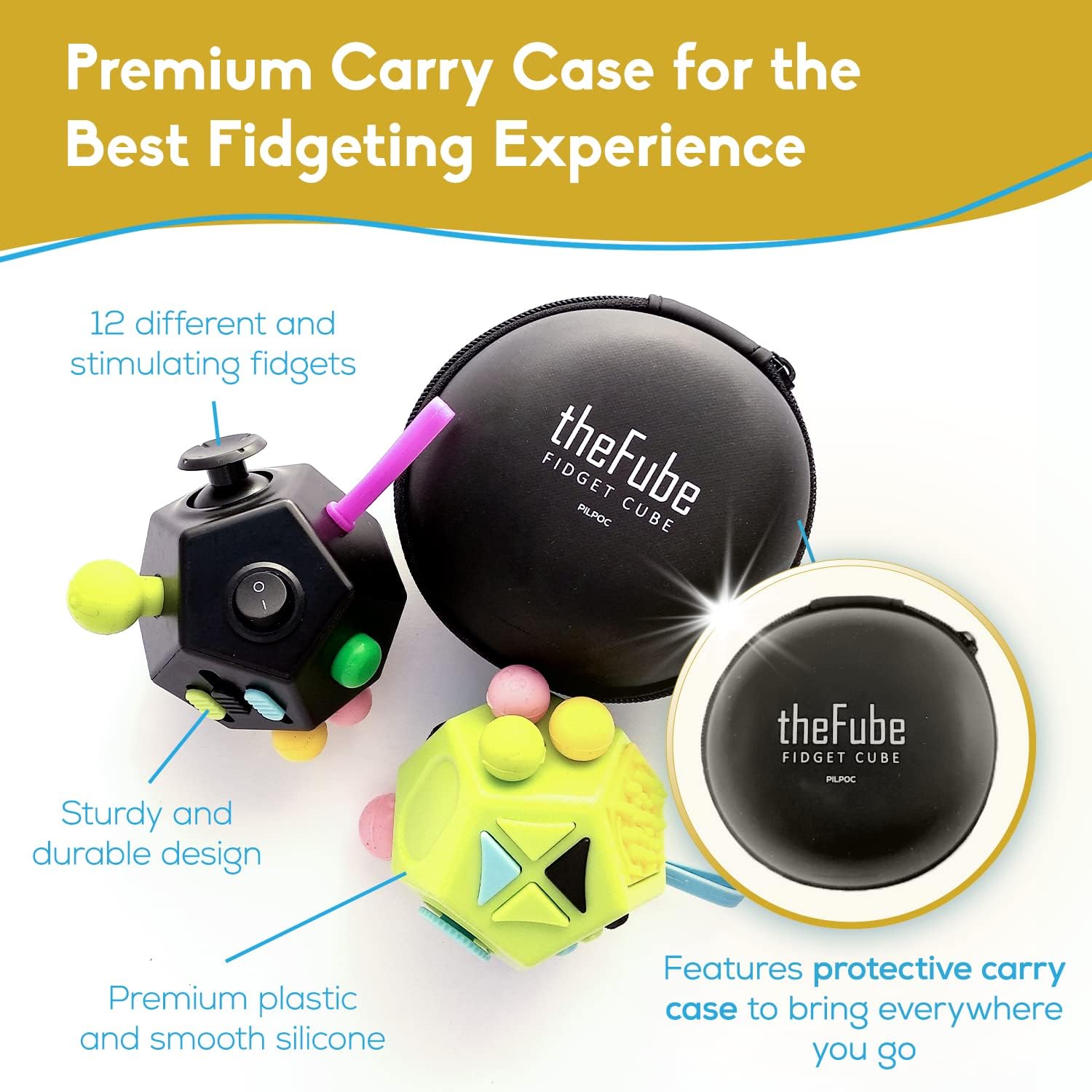 PILPOC theFube Fidget Cube with 12 Sides